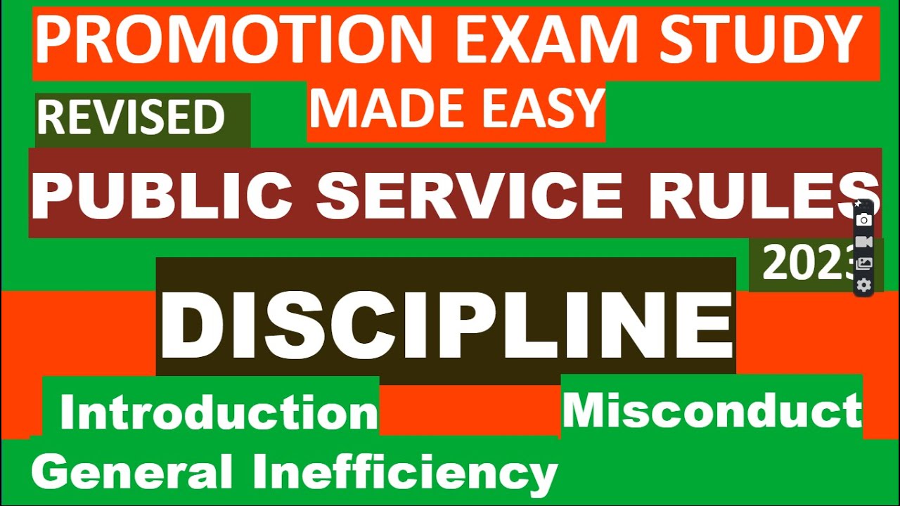 DISCIPLINE: GENERAL INEFFICIENCY, MISCONDUCT -REVISED PUBLIC SERVICE RULES PROMOTION EXAM MADE EASY