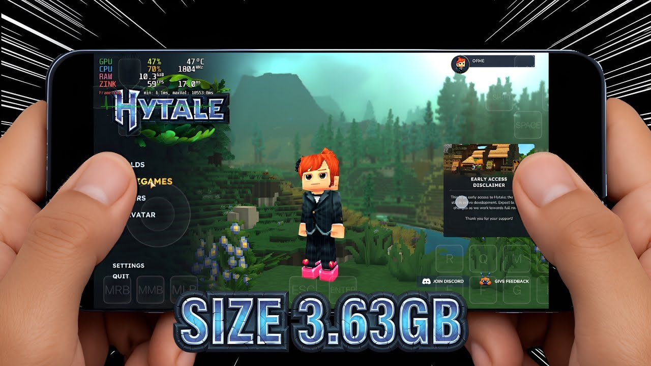 Hytale на мобильных устройствах — Тест игрового процесса + Обучение на GameHub 5.3.5 (тайский язык)