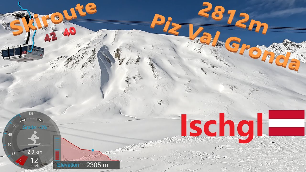 [4K] Skiing Ischgl, Journey to Piz Val Gronda 2812m Skiing to E4 Gampenbahn, Austria, GoPro HERO11