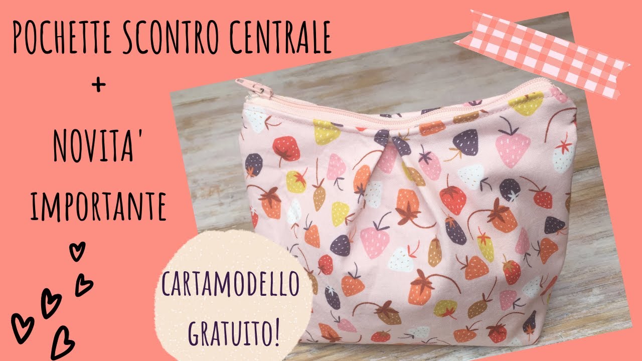 DIY Pochette con cerniera, scontro centrale e cartamodello gratuito + Una novità importante