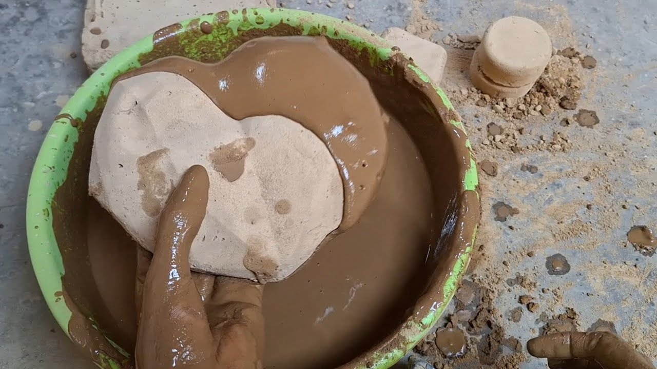 Part-2 Natural Mud Mitti Dipping Creamy Paste And Crumbling 