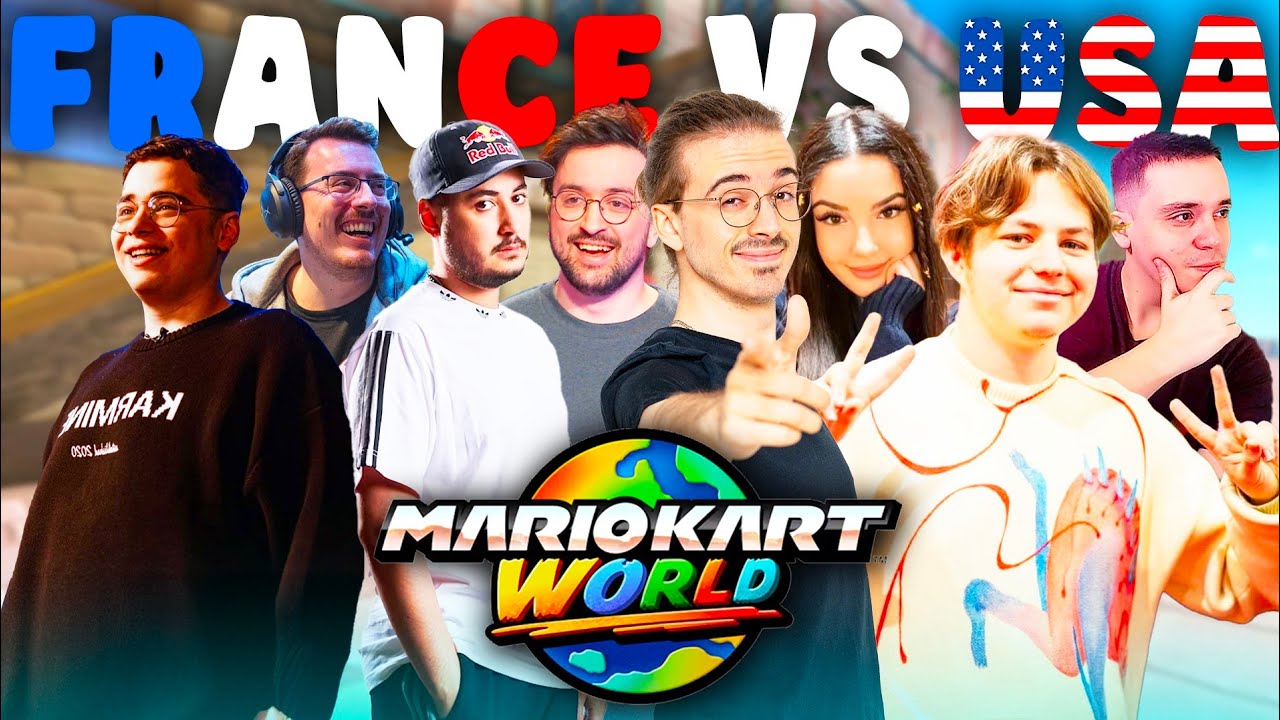 FRANCE vs USA sur Mario Kart World (avec Kameto, Gotaga, Etoiles, Yoona, Crocodyle, Julgane, Jimmy)