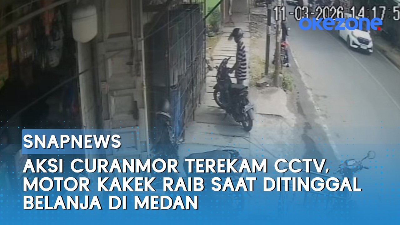 Aksi Curanmor Terekam CCTV, Motor Kakek Raib saat Ditinggal Belanja di Medan | Snapnews