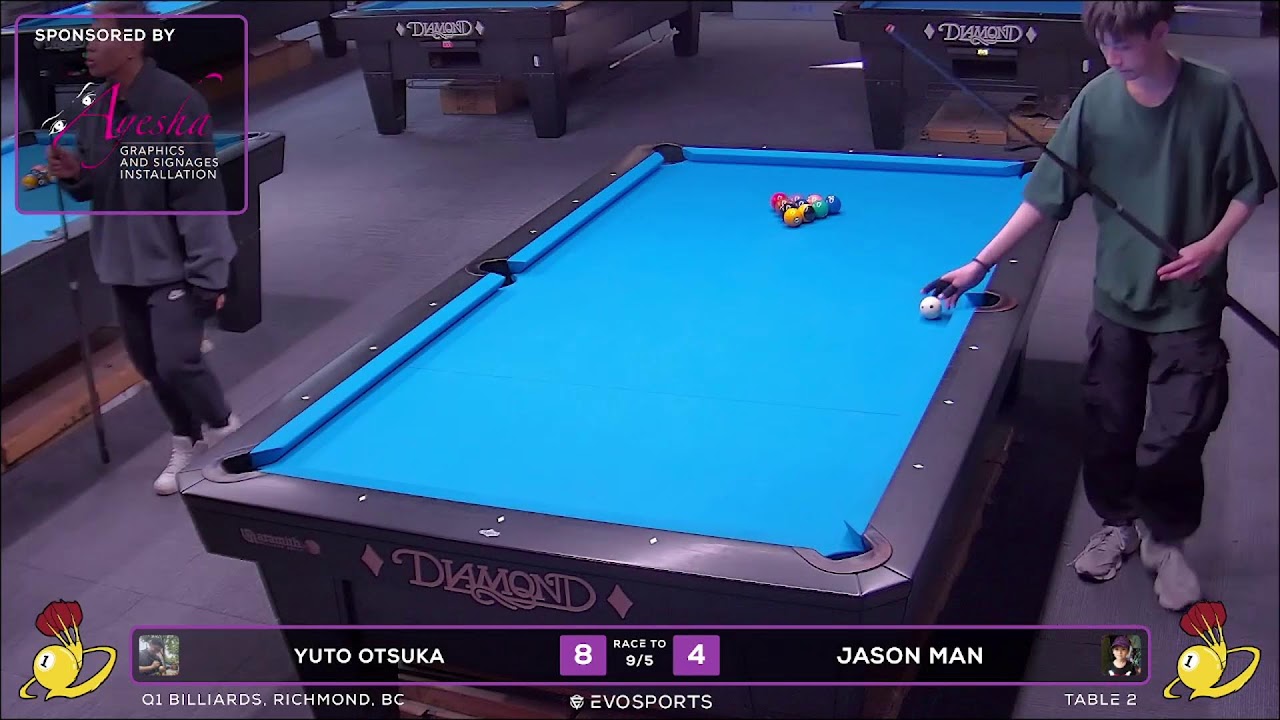 YUTO OTSUKA vs JASON MAN - Q1 BILLIARDS - TABLE 2 | EvoSports