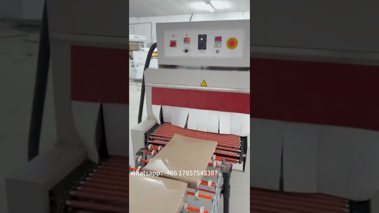 HKS  roll to sheet cutting machine with heat shrink machine for hamburger paper running in Bulgaria