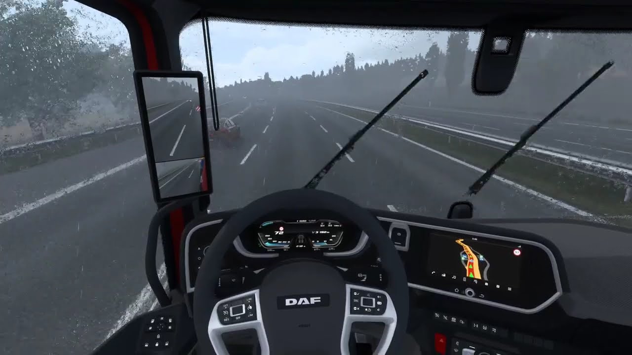 POV Truck Driving RAIN ⚡ | Sheffield to Leipzig 🚧 | Heavy Load Material Handler | ETS 2