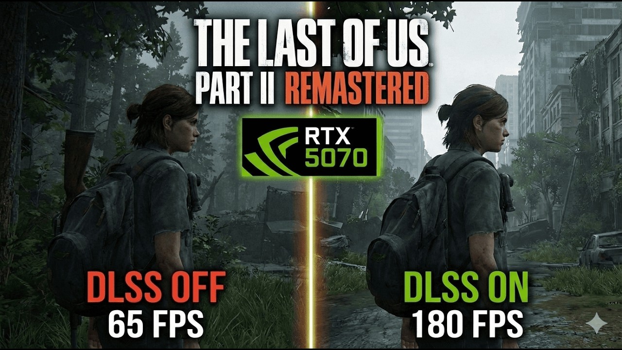 THE LAST OF US PART 2 REMASTERED 4K  ULTRA SETTİNGS DLSS ON/OFF - RTX 5070 & i5-14400F Performance