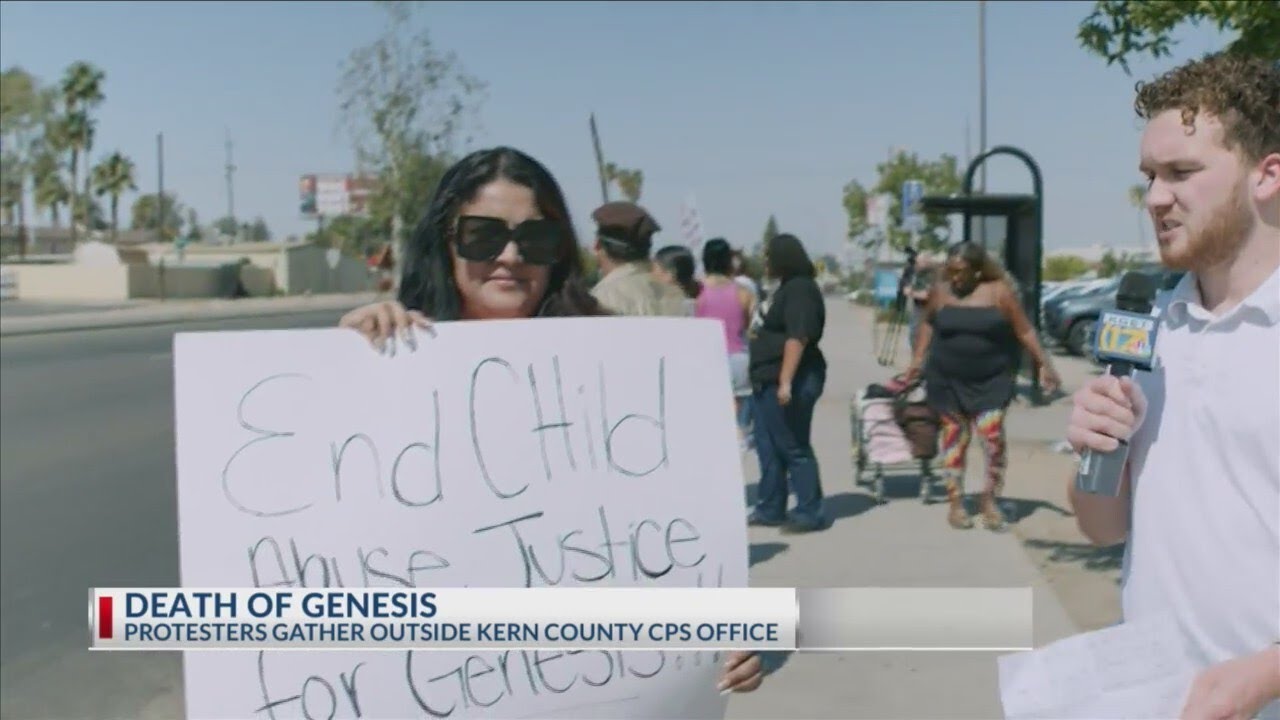Death of Genesis: Protesters gather outside Kern County CPS Office