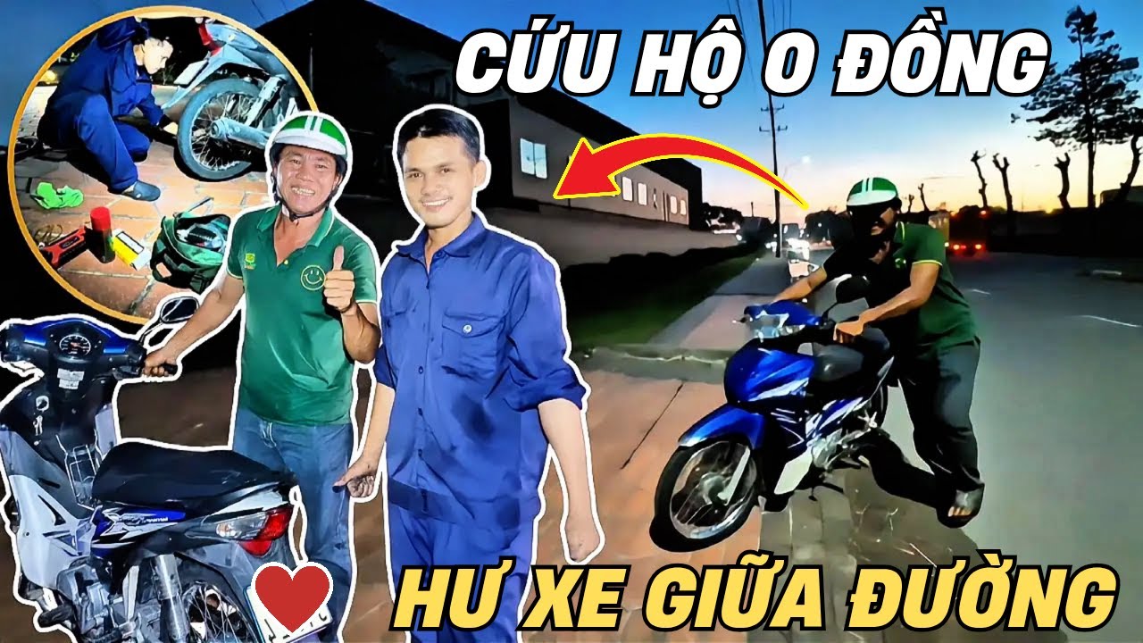 Gi&uacute;p anh xe bể b&aacute;nh vừa gặp anh đ&atilde; cười tươi | Gi&uacute;p Người 0đ