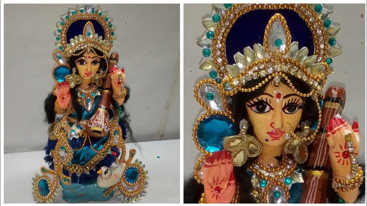 How to make Saraswati ji idol (basant panchami special )#61