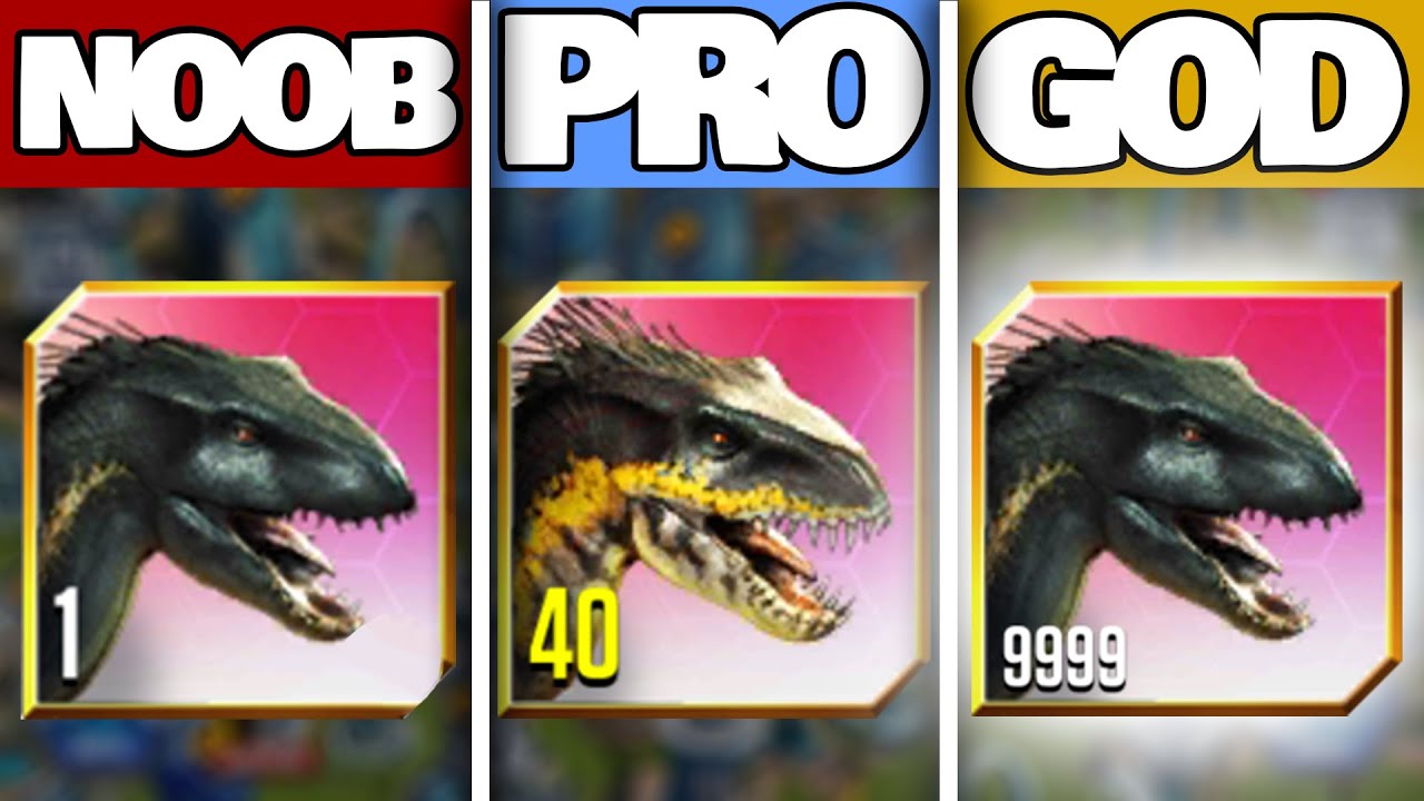 NOOB vs PRO vs GOD INDORAPTOR 999 | Jurassic World: The Game