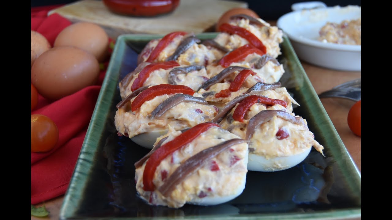 🥚 Huevos rellenos de pimientos y anchoas BUENÍSIMOS !