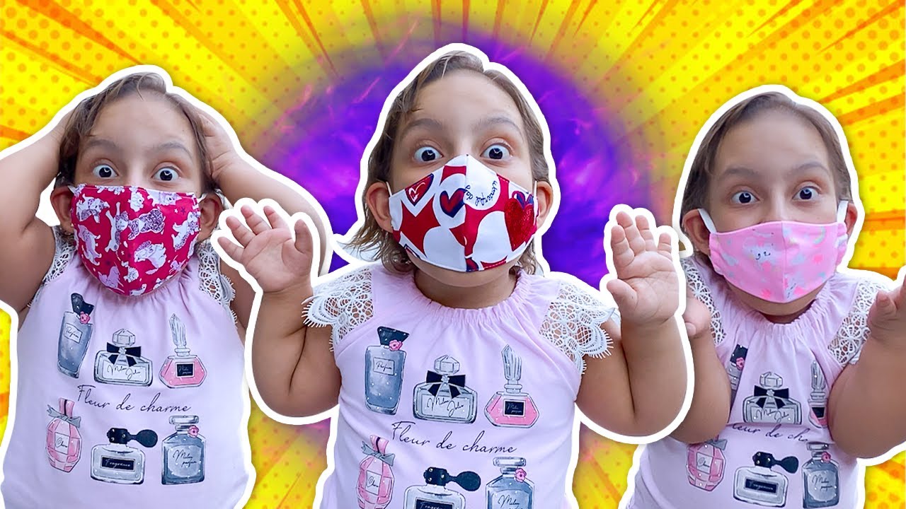 Maria Clara MC Divertida e a história da MÁSCARA antivírus no PORTAL MÁGICO do PICNIC