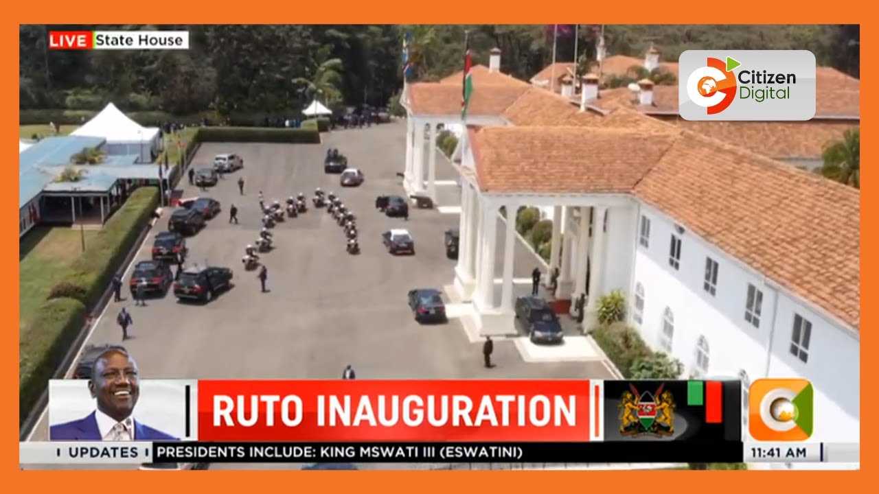 President Uhuru Kenyatta leaves State House for the last time, as he heads to Kasarani Stadium