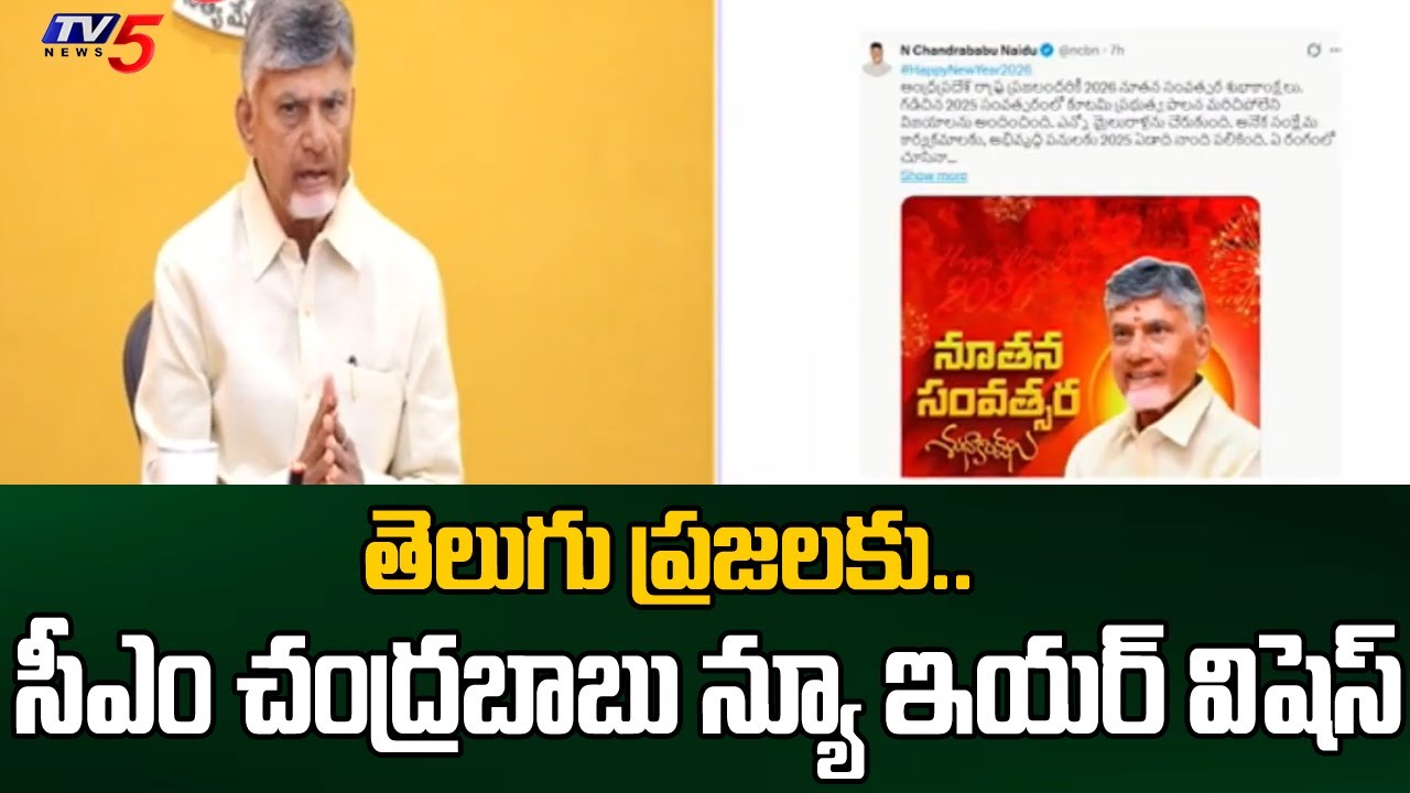 AP CM Chandrababu Naidu New Year Wishes To Telugu State People | TV5 News