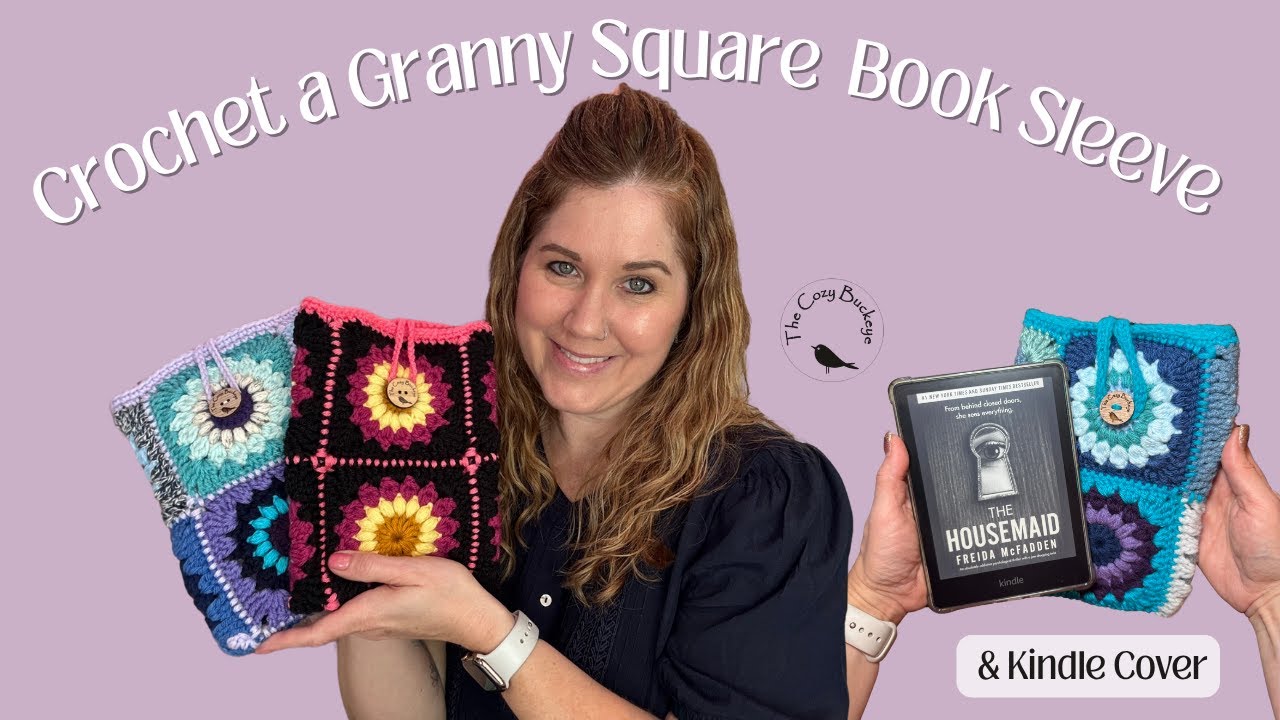 Crochet a Granny Square Book Sleeve or Kindle Cover | Easy Market Make + Gift Idea
