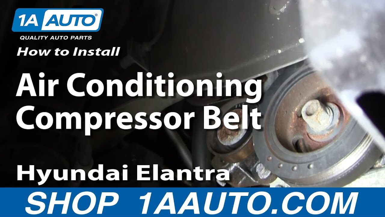 How To Install replace The Air Conditioning Compressor Belt 2001-06 Hyundai Elantra 2.0L