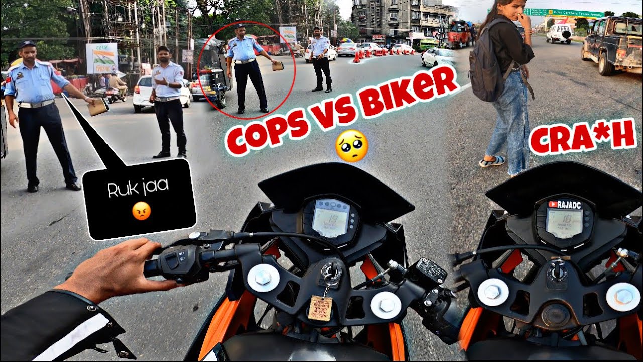 Girl reaction  😡Hyper ride Gone  wrong ||Police ne  pakad liya 😳 ||Rc390 vs duke 390