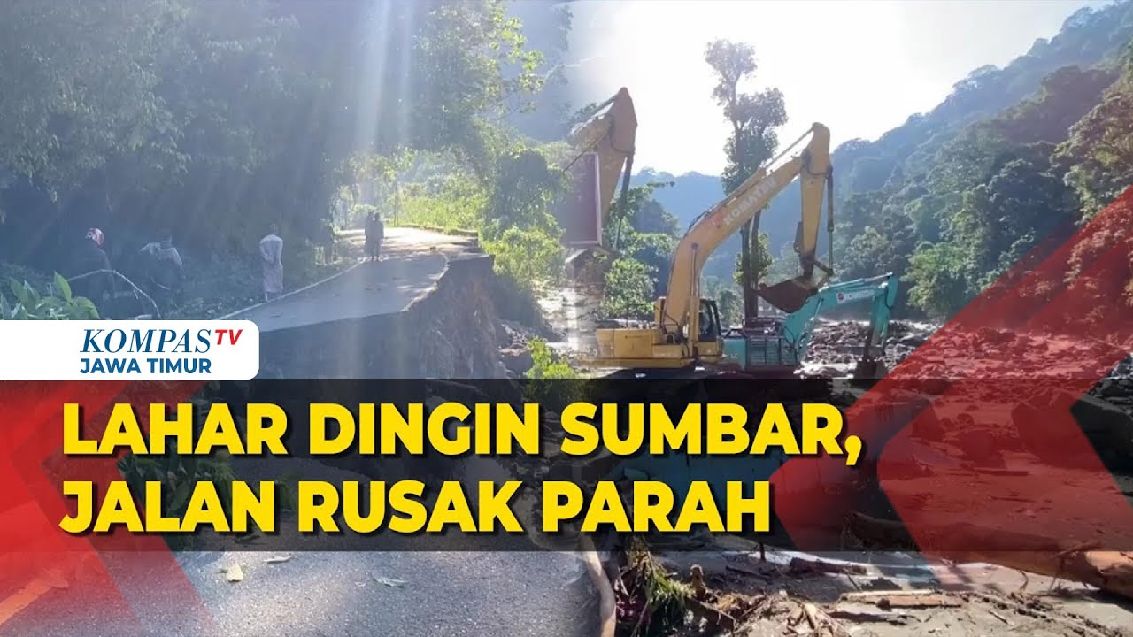 Lahar Dingin Marapi Rusak Belasan Titik di Jalan Utama Sumbar