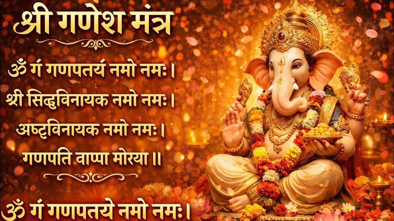 ॐ गं गणपतये नमो नमः | Om Gan Ganpataye Namo Namah | Powerful Ganesh Mantra | Peaceful 🧘 