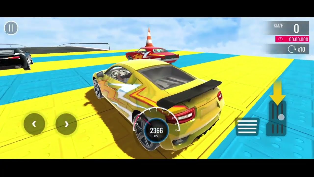 New Yellow GT Mustang Car Hardcore Drive Ramp Car Gameplay Android Gameplay 