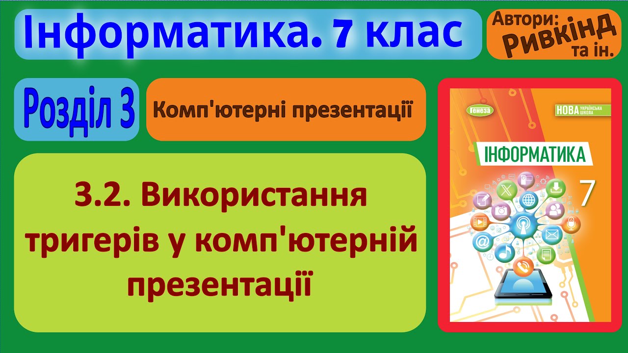 3.2. Використання тригерів у комп’ютерній презентації | 7 клас | Ривкінд