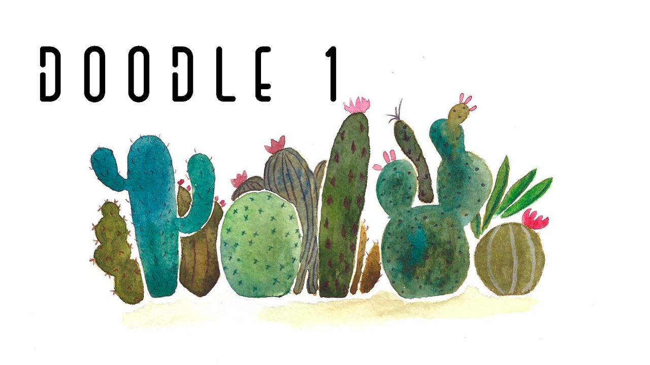 Kaktüs Suluboya / Cactus Watercolor Doodle 1 - Timelapse