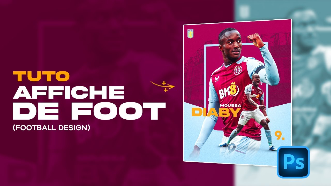 Affiche de foot (niveau facile) / Football design - Photoshop.
