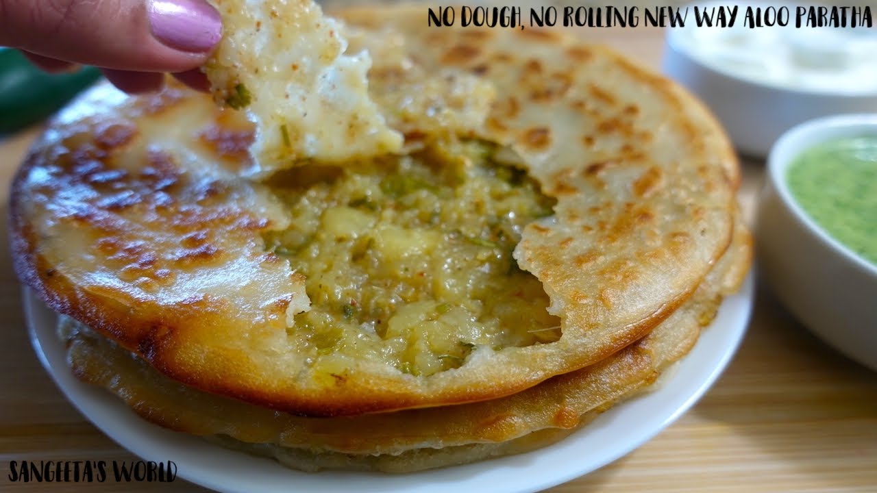 बिना डोह, बिना बेले बनाइए नये तरीक़ेसे आलू पराठा • New Way Aloo Paratha - No Dough, No Rolling • SW