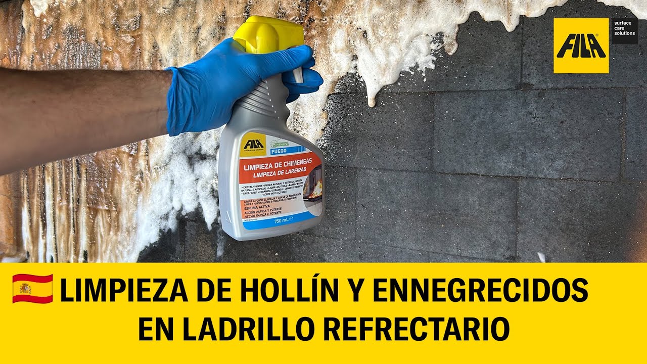 Limpieza de hollín y ennegrecidos en ladrillo refrectario con FILA FUEGO
