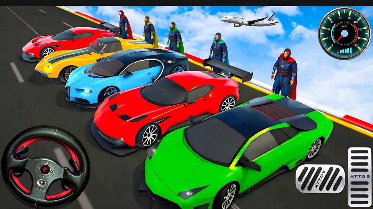 Lighting car 👉 (superman car remp game)👈 impossible Sky Dreving in  -3D - android play.