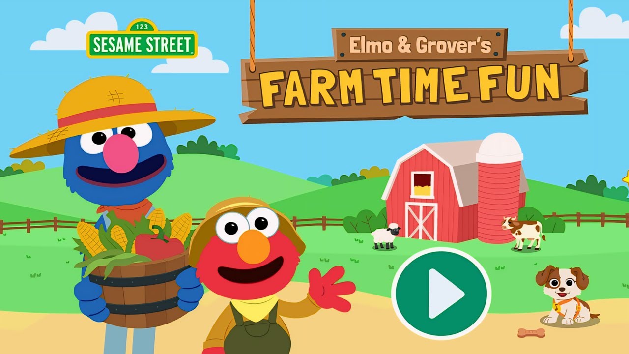 123 Sesame Street: Elmo & Grover's FARM TIME FUN || Farm Education Game
