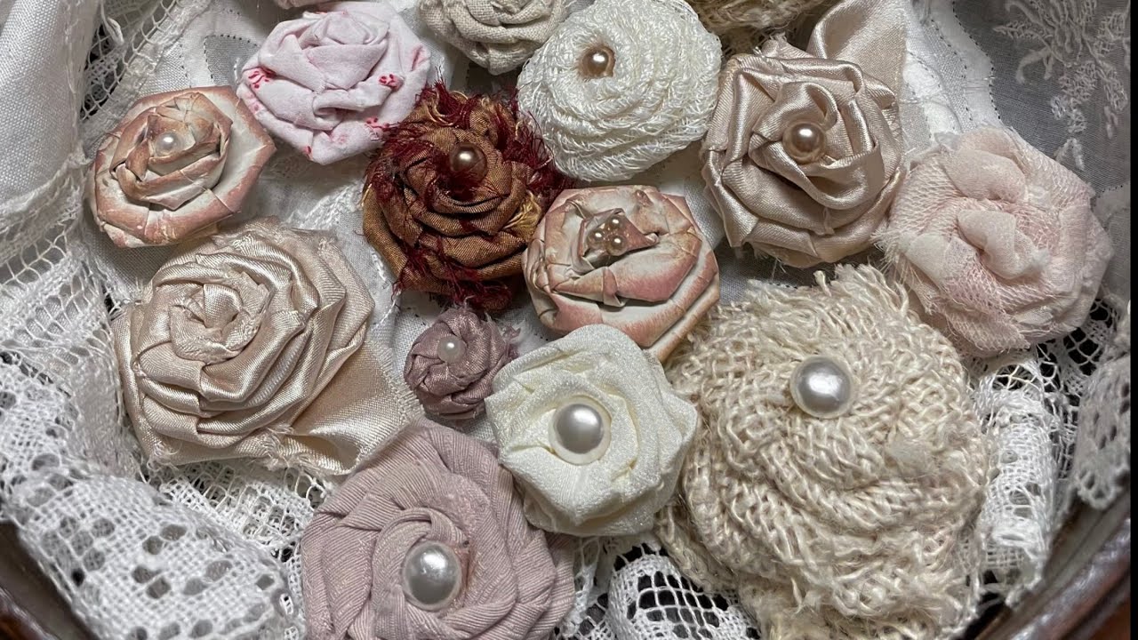 How to Make Shabby Roses using fabric, paper, and lace - Craft with Me