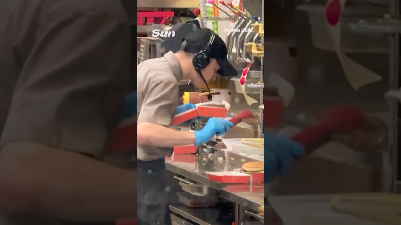 Fast food worker caught SPITTING in burger at McDonald’s knock-off in covert video