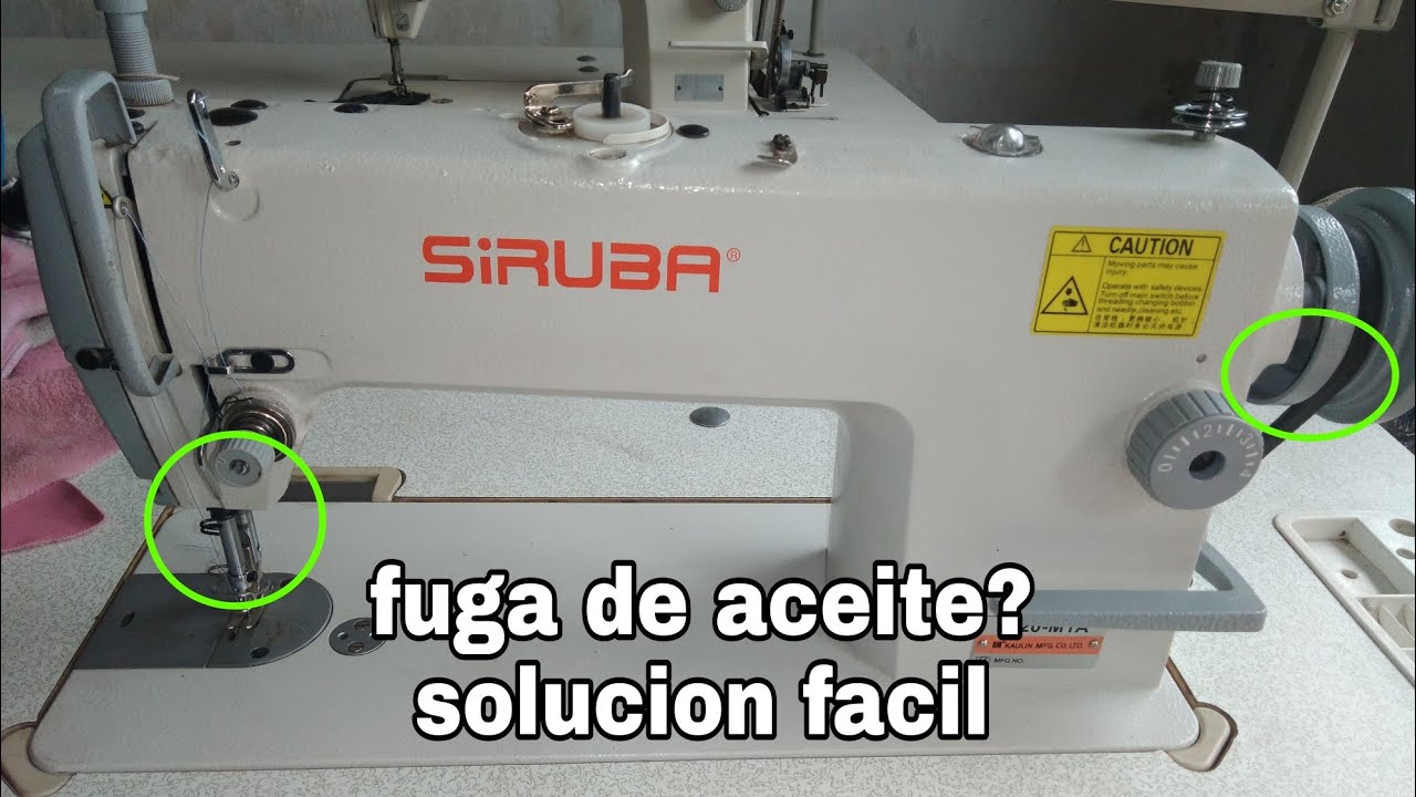 porque la maquina de coser bota  aceite por la barra de aguja,correa,etc.( reparar todas las fugas)