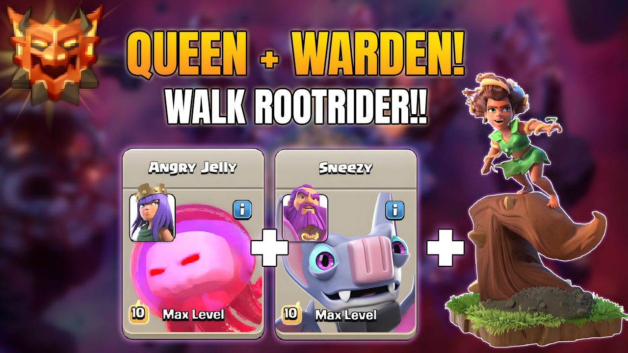 Queen + Warden Walk Esports Style RootRider Legend League Attack Strategy | Clash of Clans