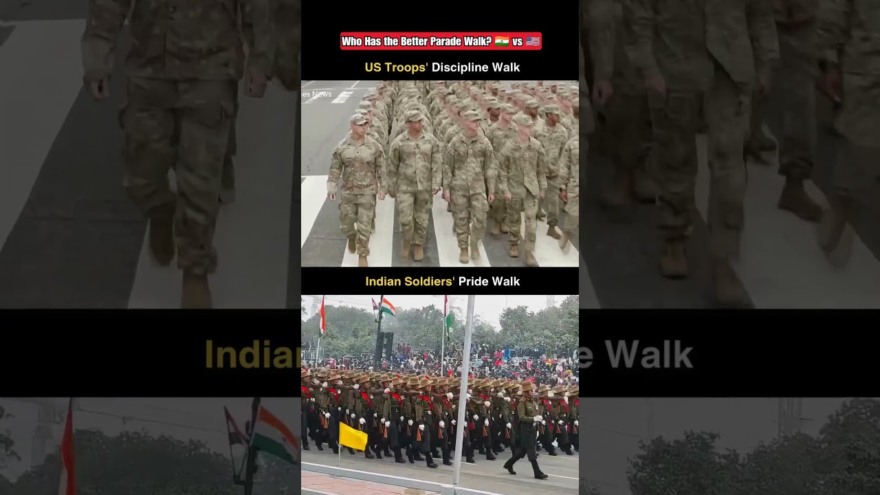 India 🇮🇳 vs USA 🇺🇸 Military Walk Comparison 🔥 Who Looks More Powerful? #shorts #viral #trending #usa