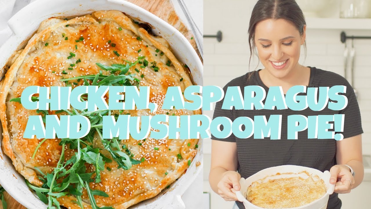 NEW FREE BARE RECIPE! Easy Chicken, Mushroom and Asparagus Pie!