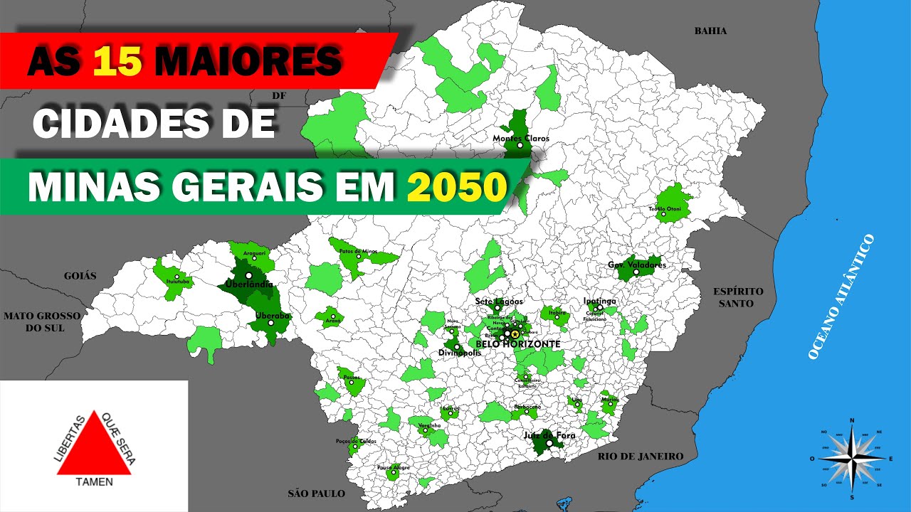 As 15 Maiores Cidades de Minas Gerais em 2050