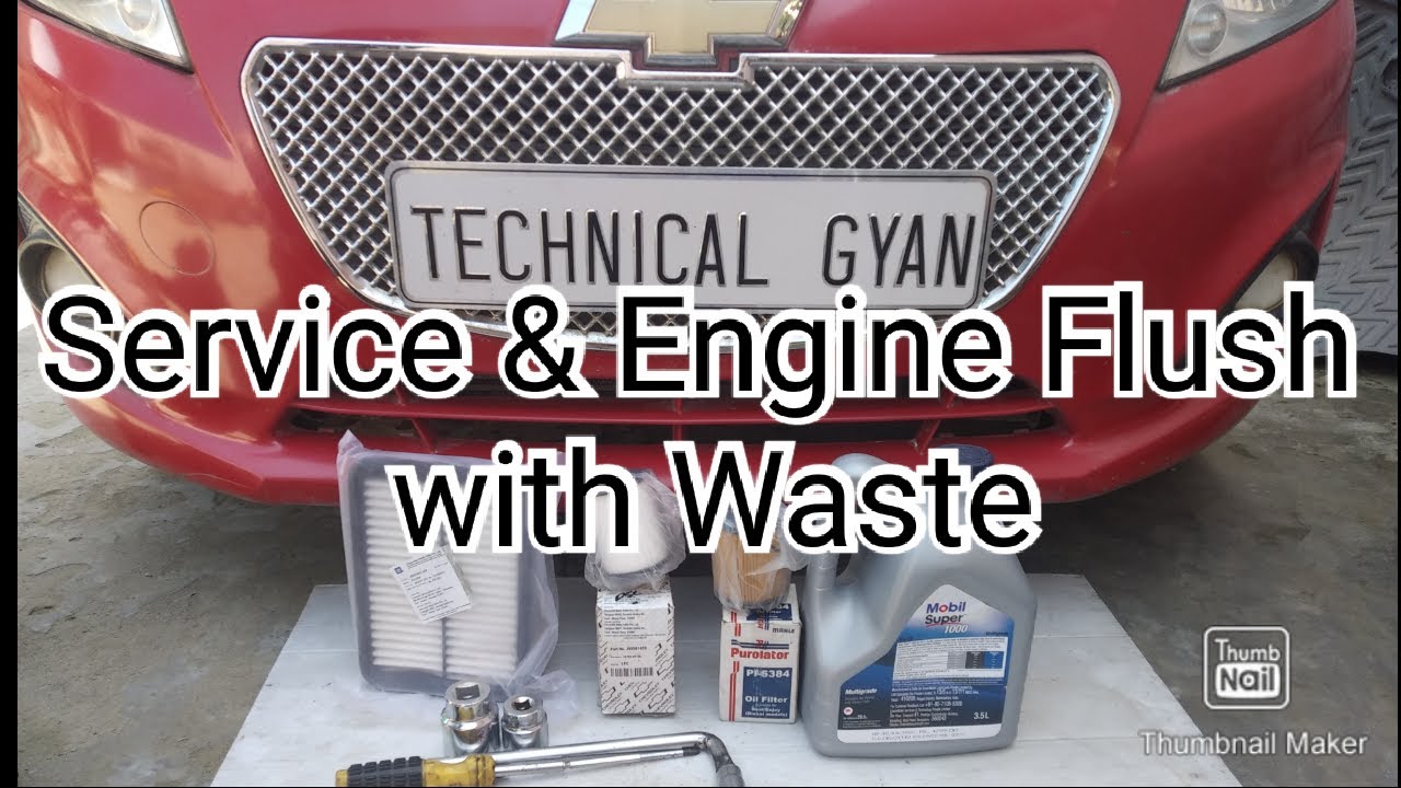 Car Service and Engine Flush with Waste || Car Servicing in hindi