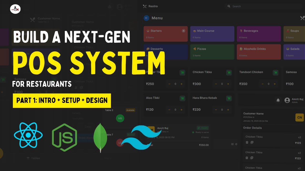 Restaurant POS System with React & Node.js &ndash; Part 1: Intro + Setup + Basic Design | #mern