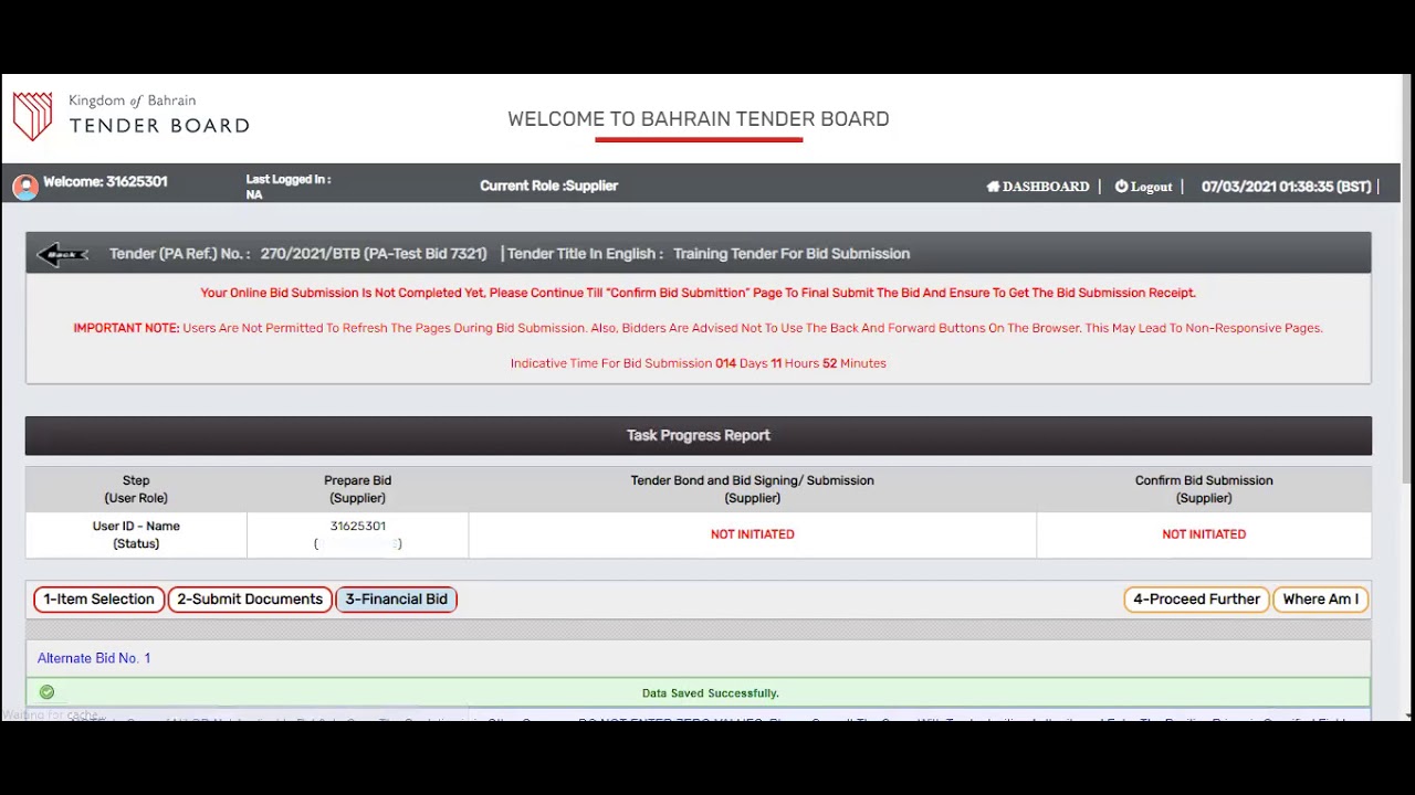 Step by step guide to help you upload your bid