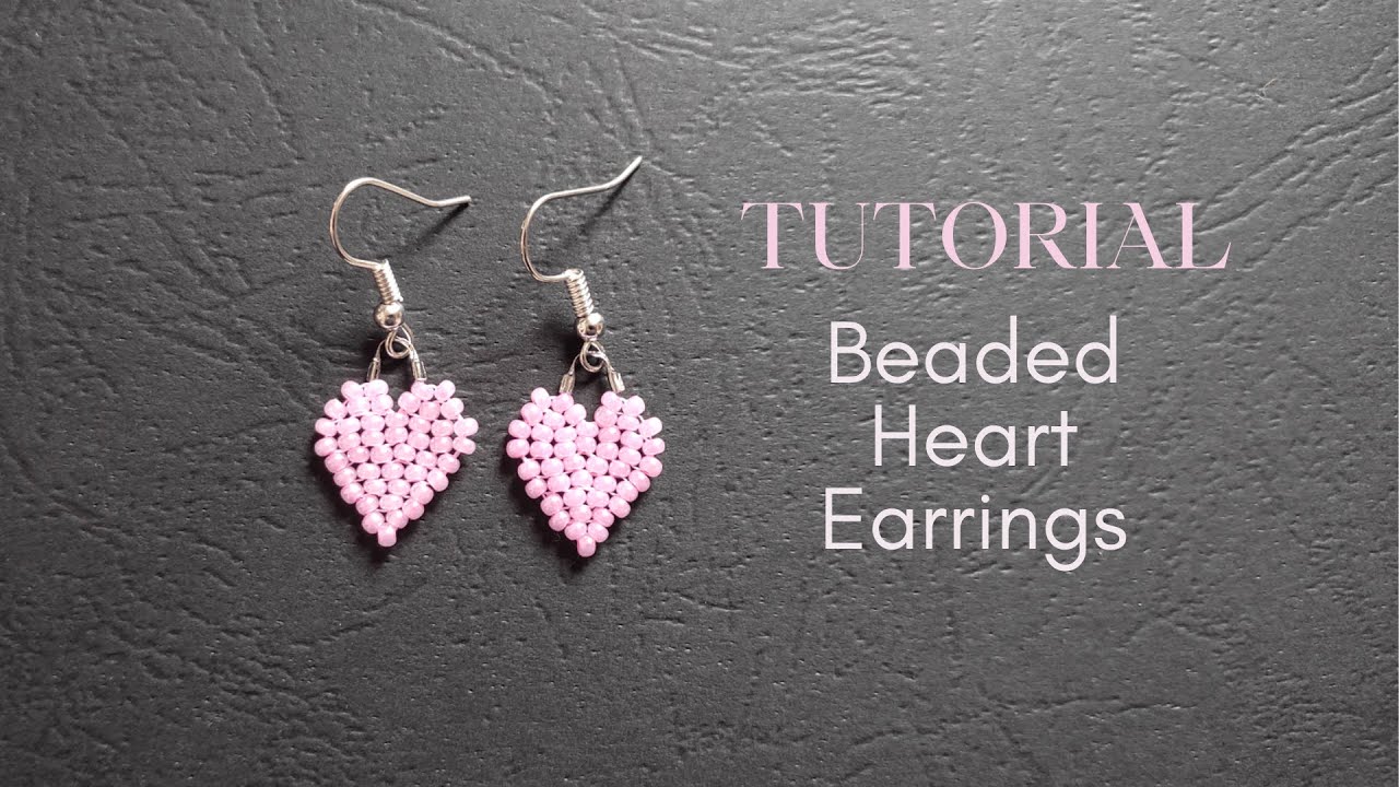Beaded Heart Earrings Tutorial, How to Make Seed Bead Heart Earrings Diy