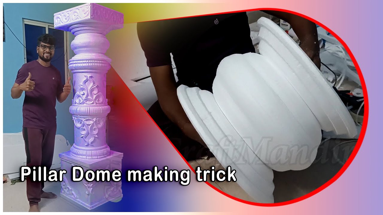 Pillar dome making trick/pillar making for Puja decoration/ dome #decoration #diy