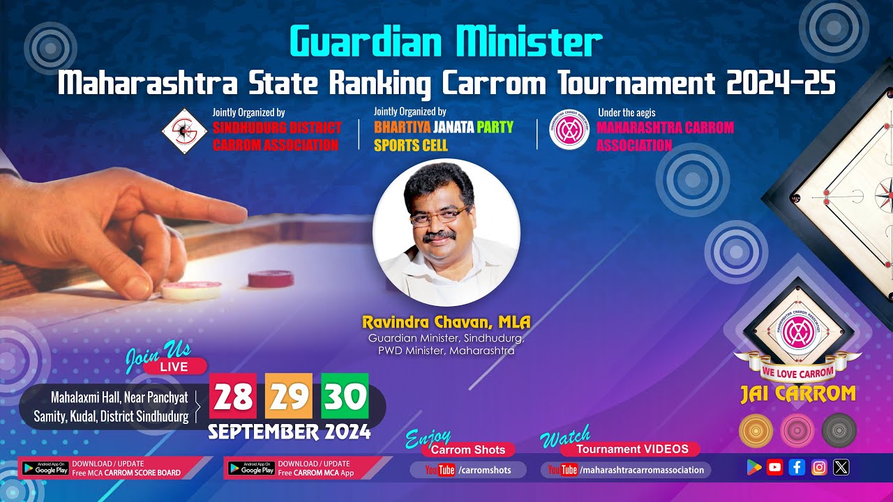 Prize Distribution - Guardian Minister Chashak 3rd  Maharashtra State Ranking Carrom Tournament 2024