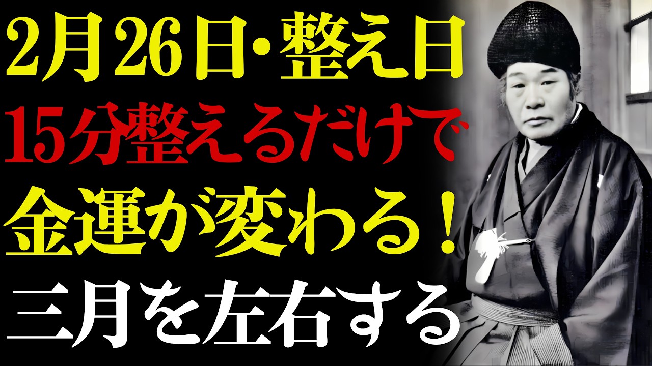 【出口王仁三郎】月末たった15分を見過ごすだけで金運が逃げる！三月の運気を左右する2月26日、あなたはどう整えるつもり？