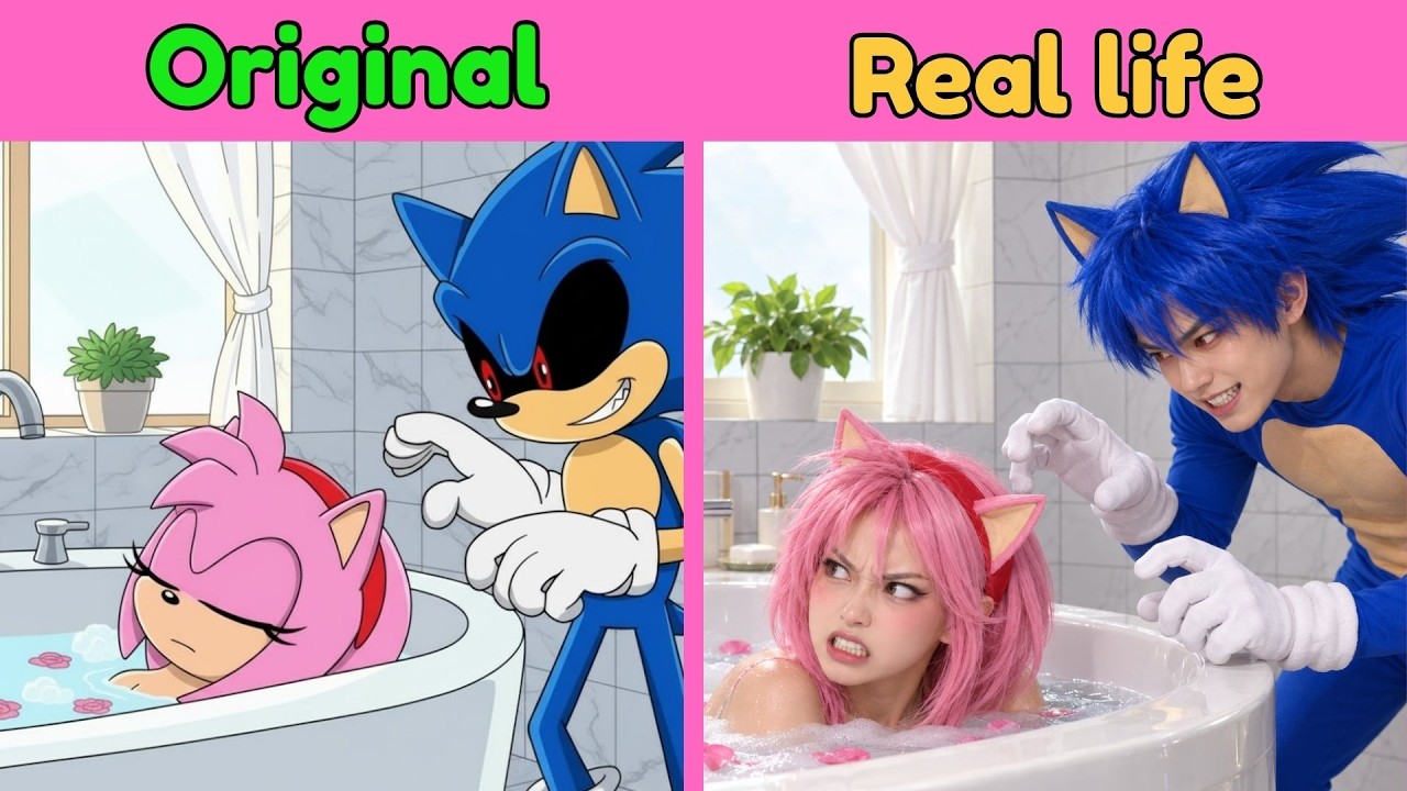 Amy Watch Out Your Back - Sonic The Hedgehog | Original vs Real Life