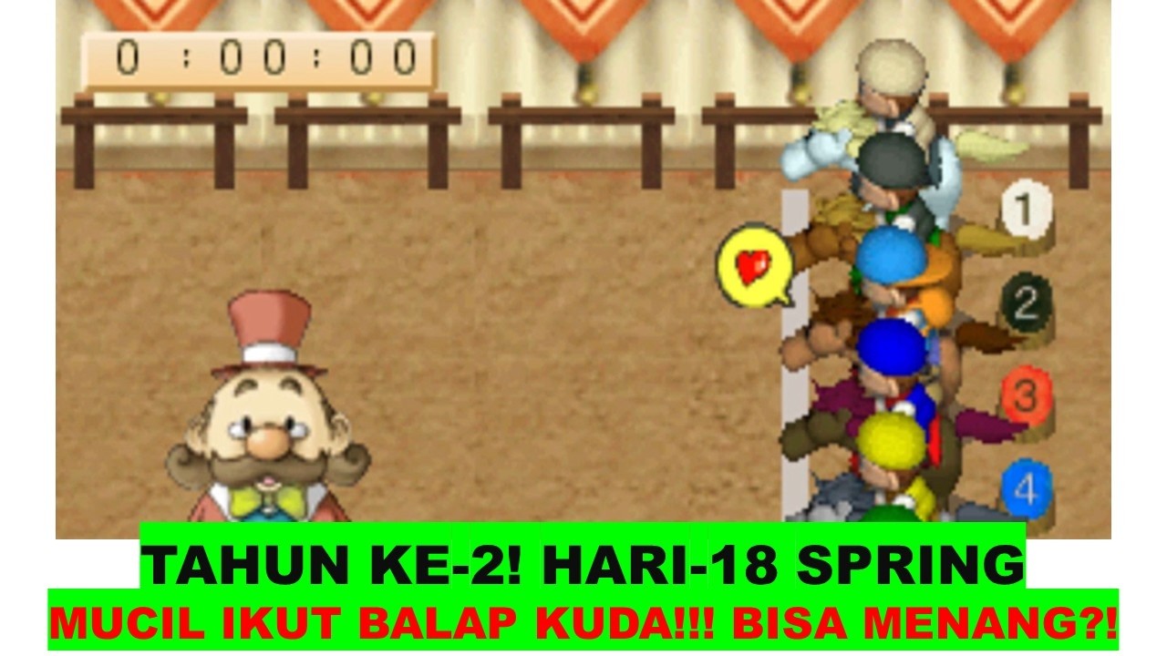 HARVEST MOON BACK TO NATURE TAHUN KE 2 18 SPRING! LOMBA BALAP KUDA!! MUCIL BISA MENANG GA YA??!!