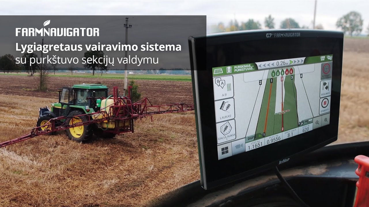 FARMNAVIGATOR G7 Plus / Ezy Hardi purkštuvo sekcijų valdymas | Agroteka