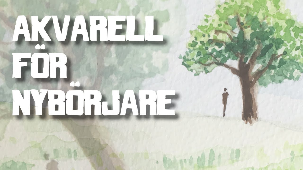 Akvarell för nybörjare - ett träd på en äng